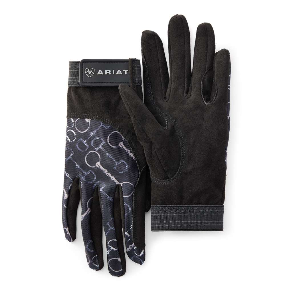 Ariat Tek Grip Spirit Glove Charcoal Bit