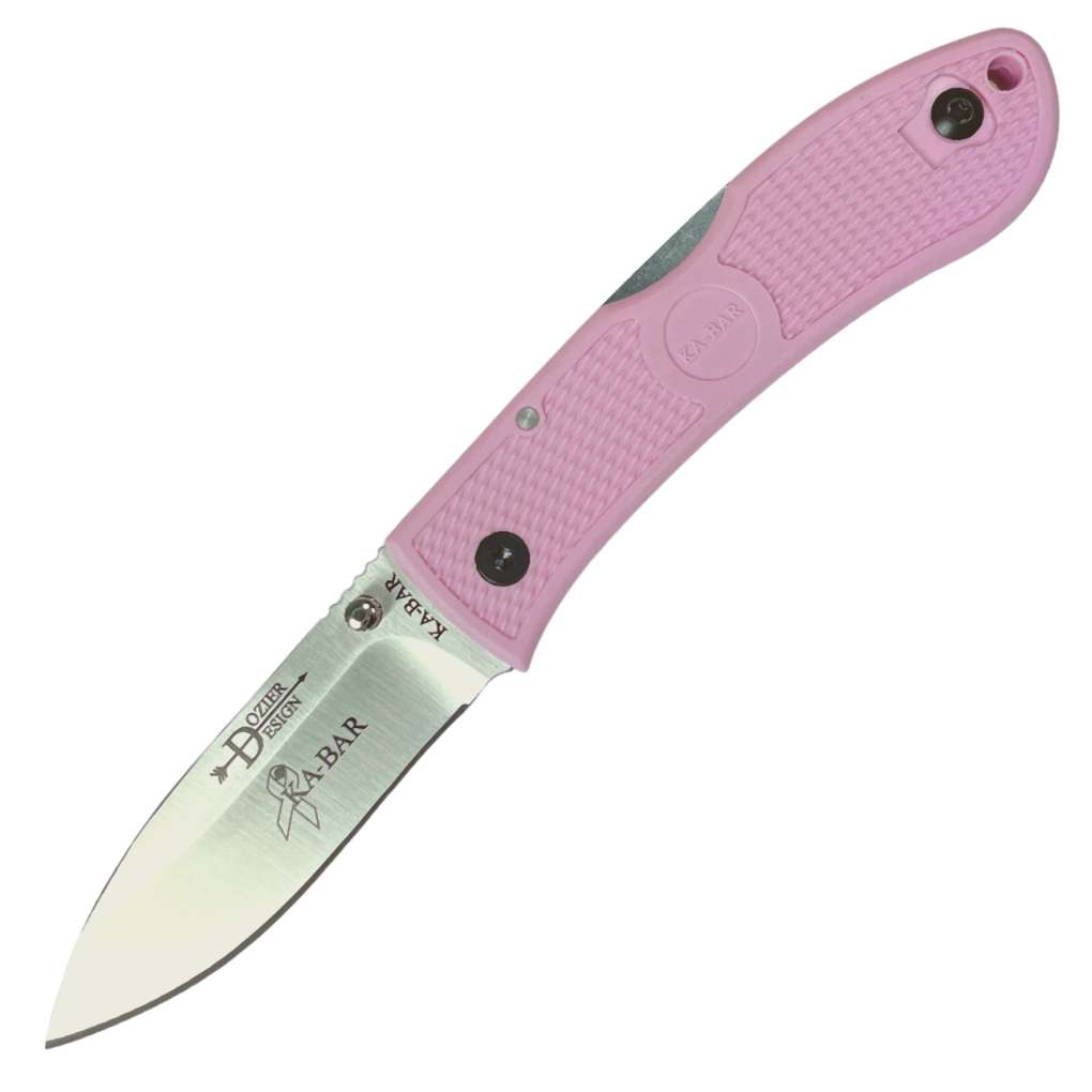 Ka-Bar Dozier Folding Knife With Clip Bright Pink