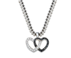 Montana Crystal &amp; Black Double Heart Pendant Necklace
