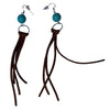 Montana Turquoise &amp; Leather Tassel Attitude Earrings