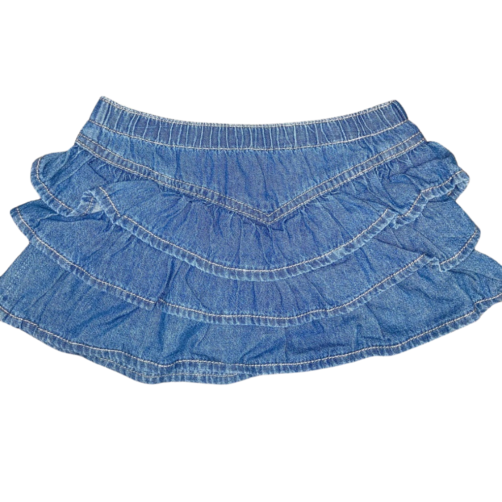 Wrangler Girls Western Denim Ruffle Skirt