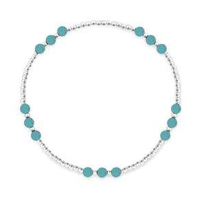 S&amp;S Elastic Ball Bracelet Turquoise Silver