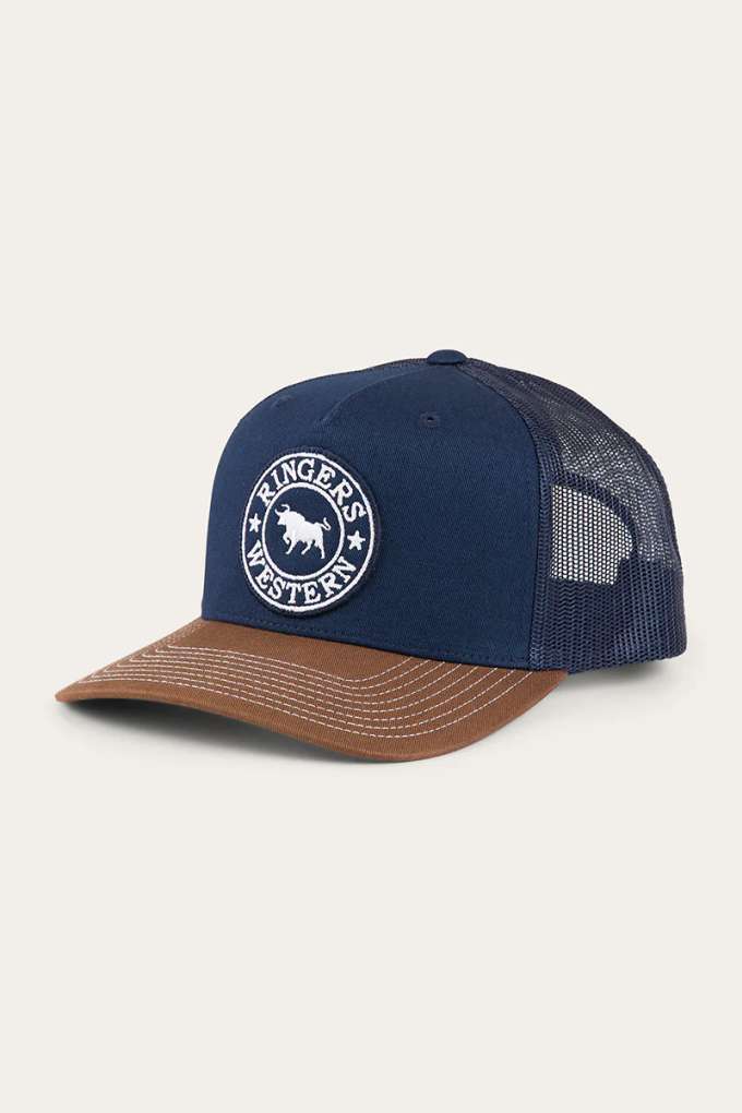 Ringers Western Signature Bull Navy/Chocolate Trucker Cap The