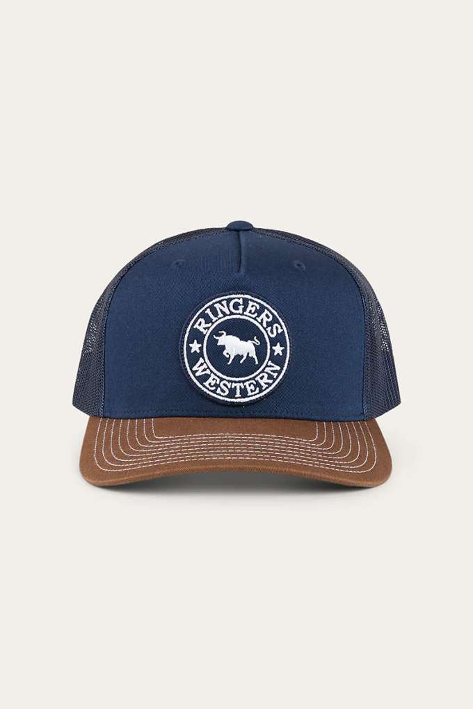 Ringers Western Signature Bull Navy/Chocolate Trucker Cap