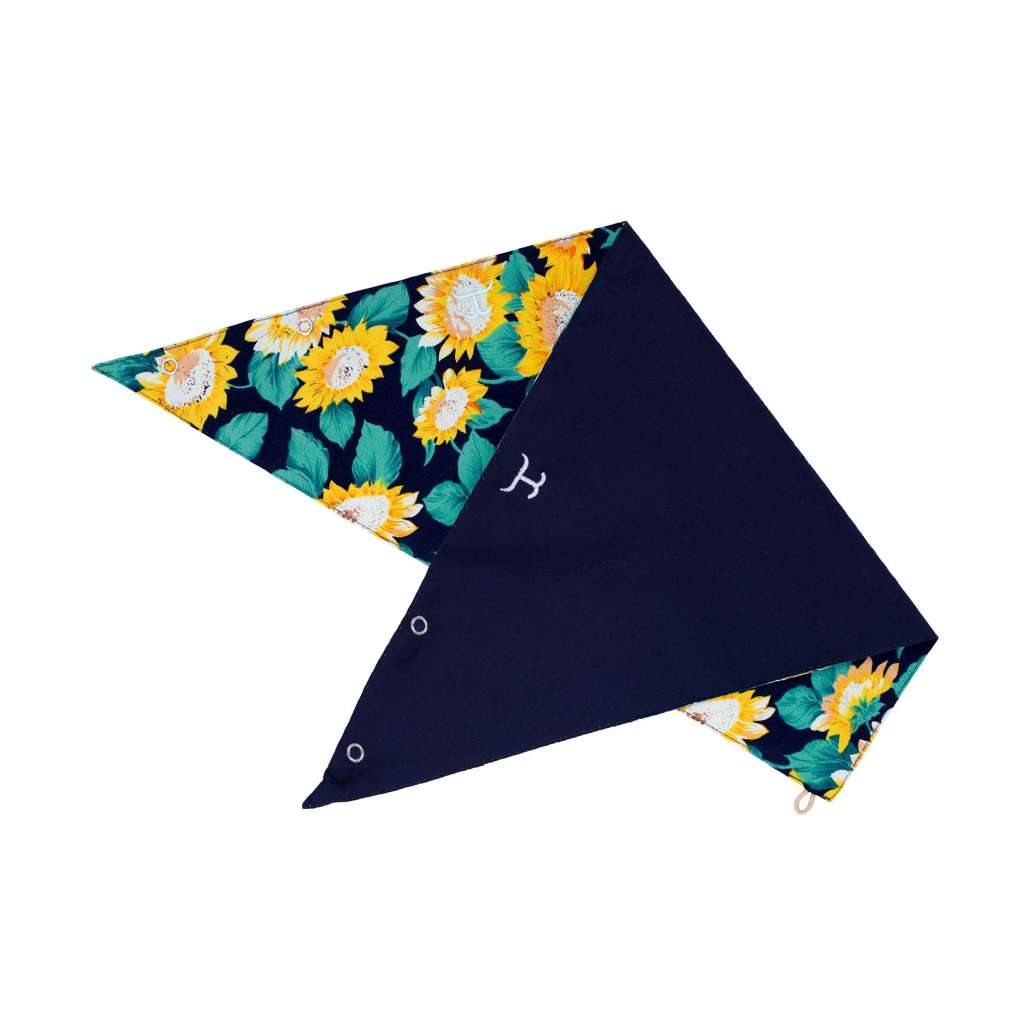 JCA Ladies Carlee Navy/Navy Sunflowers Double Sided Scarf