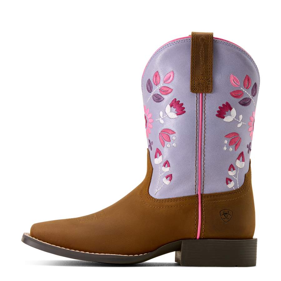 Ariat Kids Wild Bloom WST Distressed Brown/Mystic Lavender