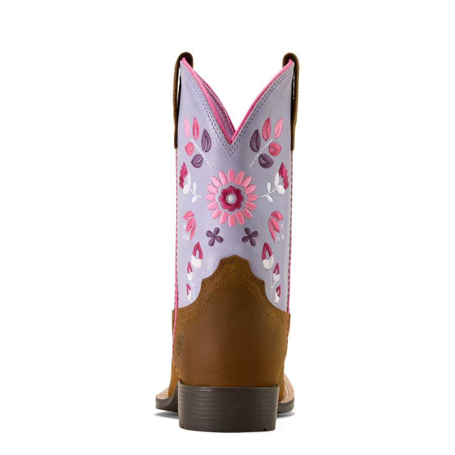 Ariat Kids Wild Bloom WST Distressed Brown/Mystic Lavender