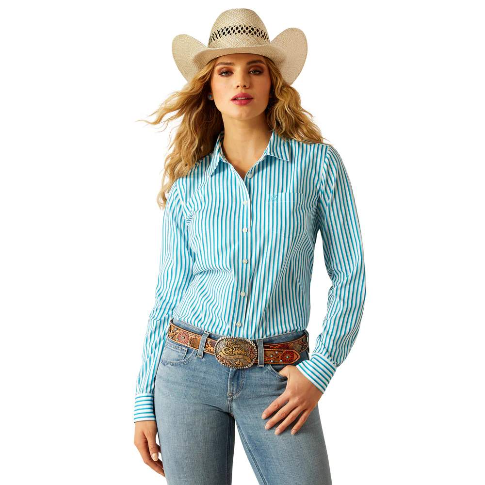 Ariat Ladies Kirby Pro Shirt Peacock Stripe