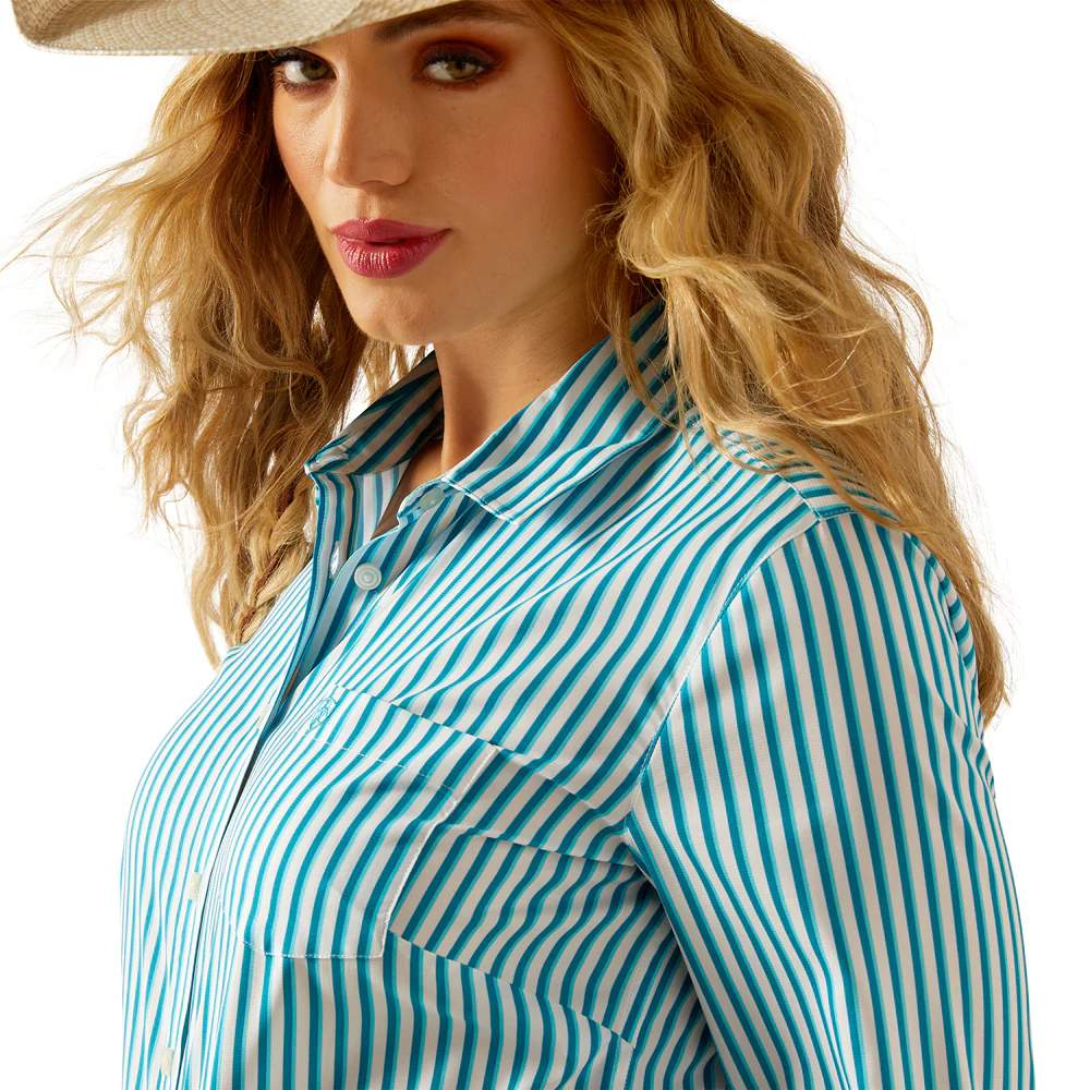 Ariat Ladies Kirby Pro Shirt Peacock Stripe