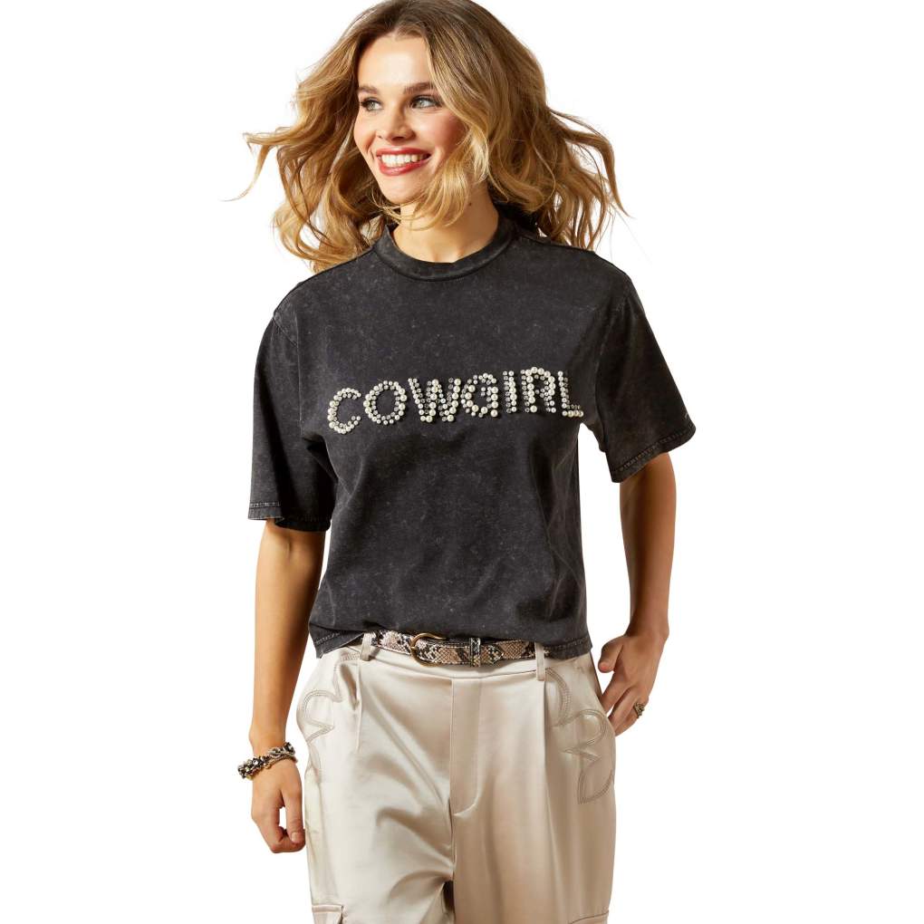 Ariat Ladies Pearl Washed Black Tee