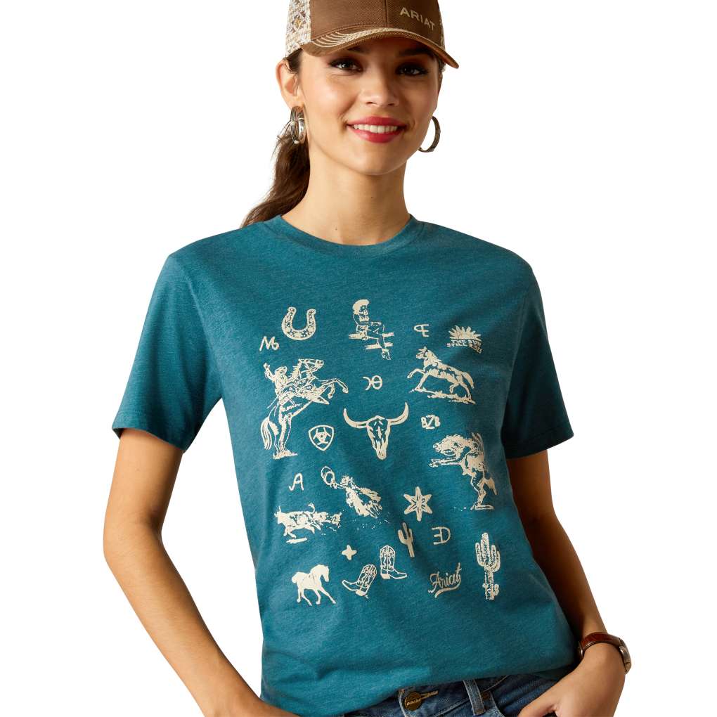 Ariat Ladies Sketch Pad Tee Deep Sea Heather