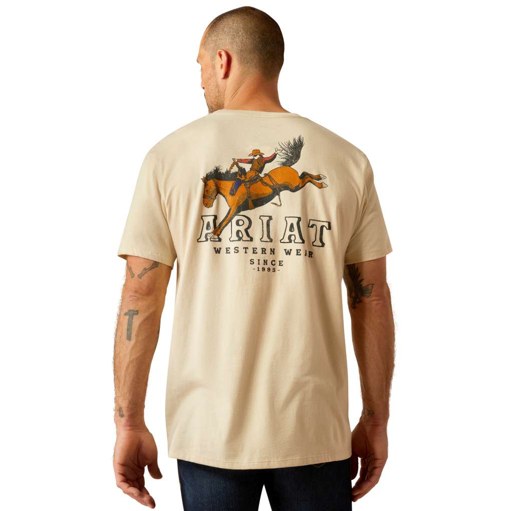 Ariat Mens Bronc Riding Heritage Tee Natural
