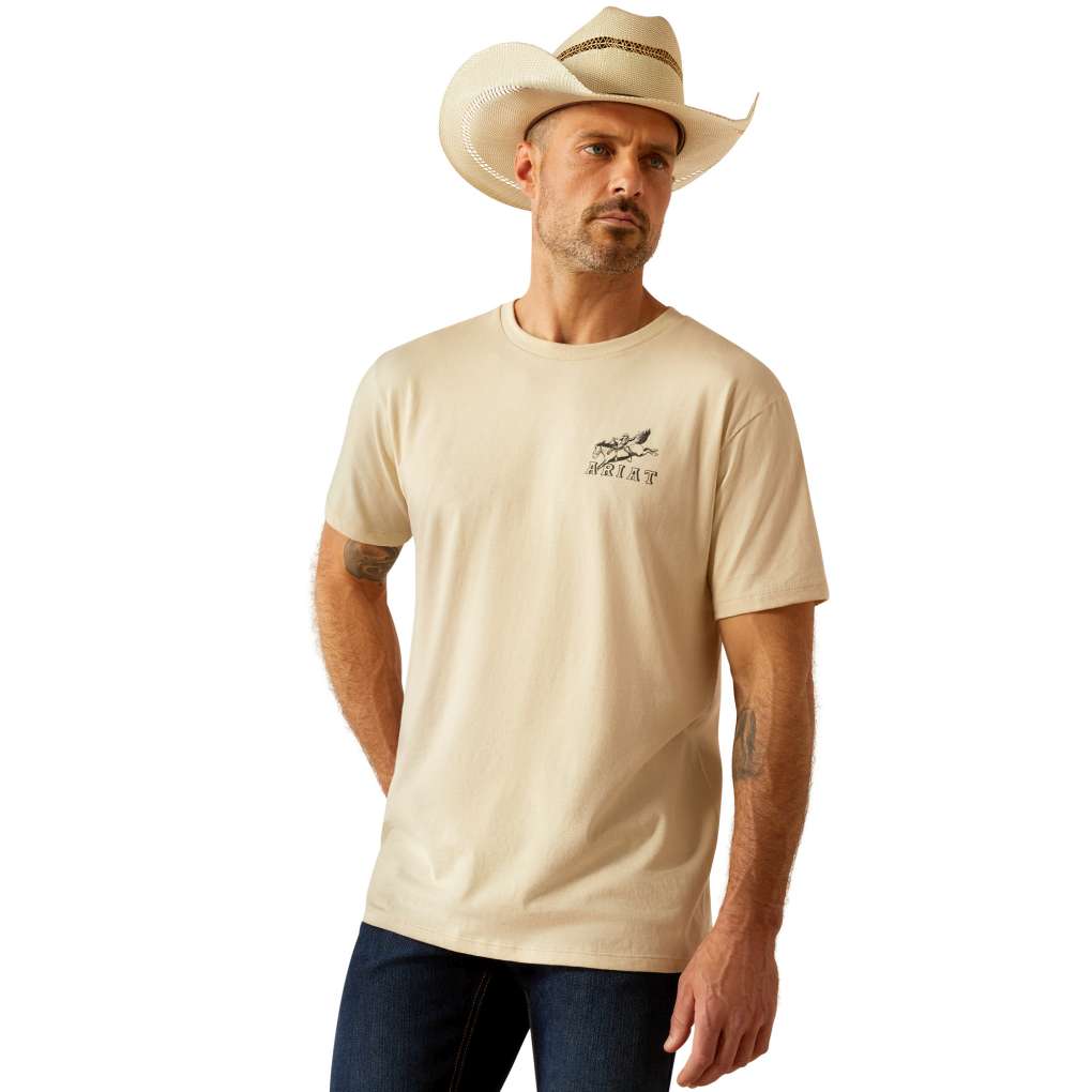 Ariat Mens Bronc Riding Heritage Tee Natural
