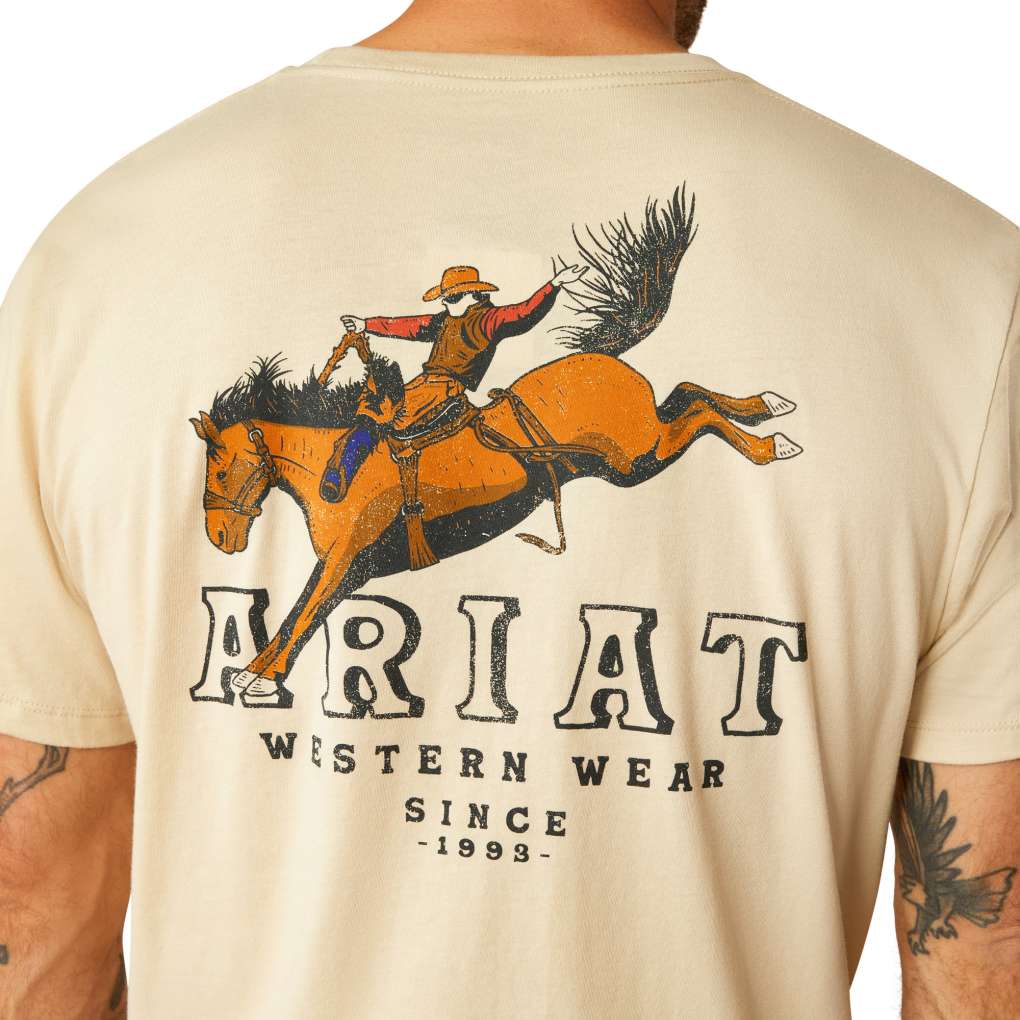 Ariat Mens Bronc Riding Heritage Tee Natural