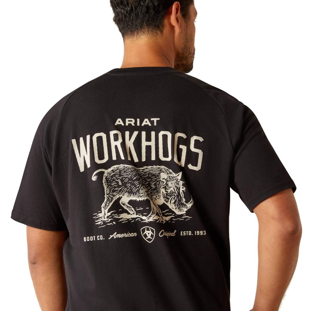 Ariat Mens Rebar Strong Workhog Black Cotton Tee