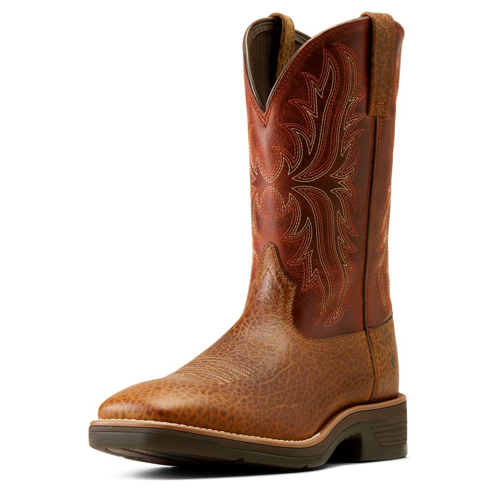 Ariat Mens Ridgeback Tan Bull Emboss/Orange Rust