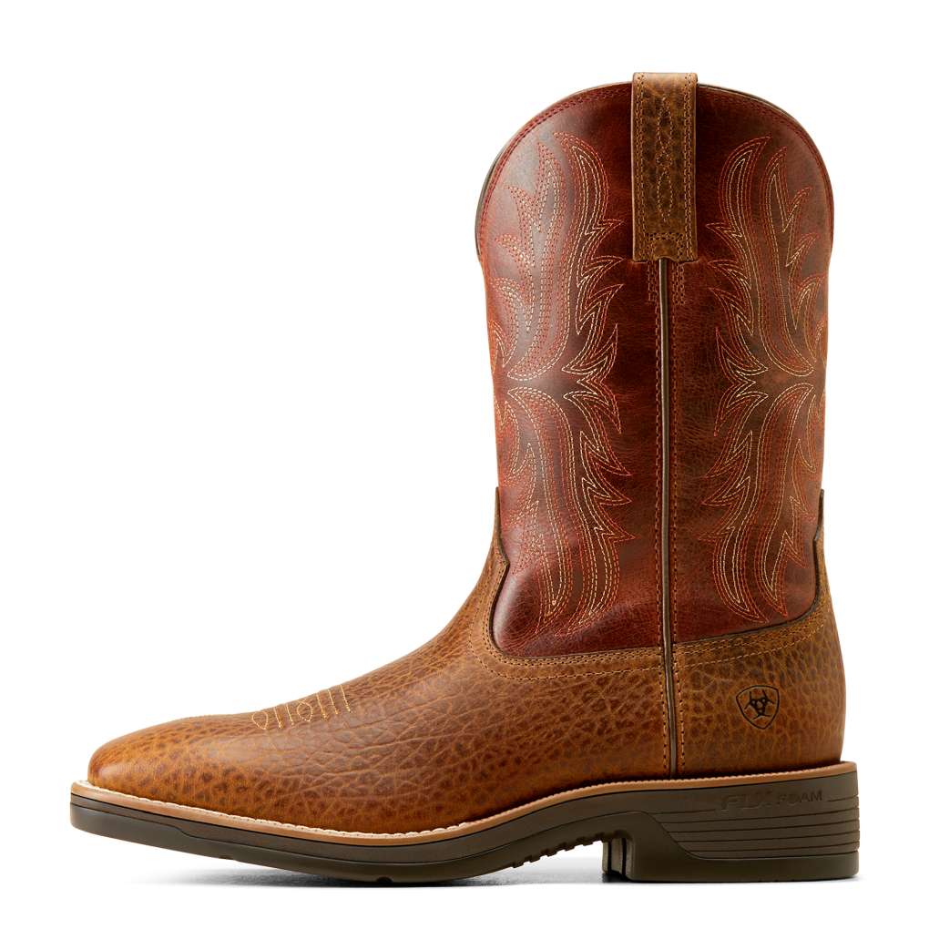 Ariat Mens Ridgeback Tan Bull Emboss/Orange Rust