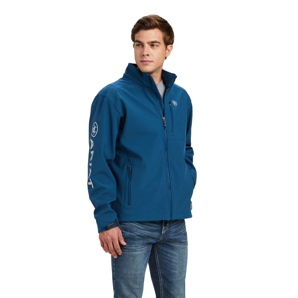 Ariat Mens Logo Softshell Jacket Majolica Blue