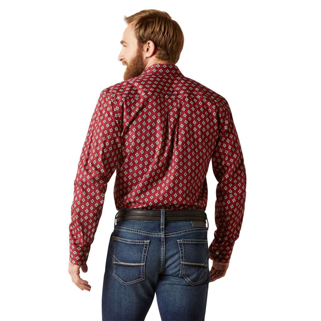 Ariat Mens WF Kyler Fittted Shirt Biking Red