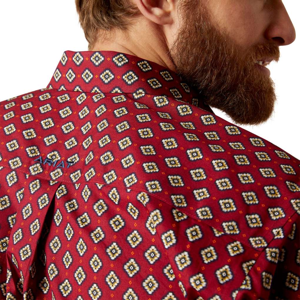 Ariat Mens WF Kyler Fittted Shirt Biking Red