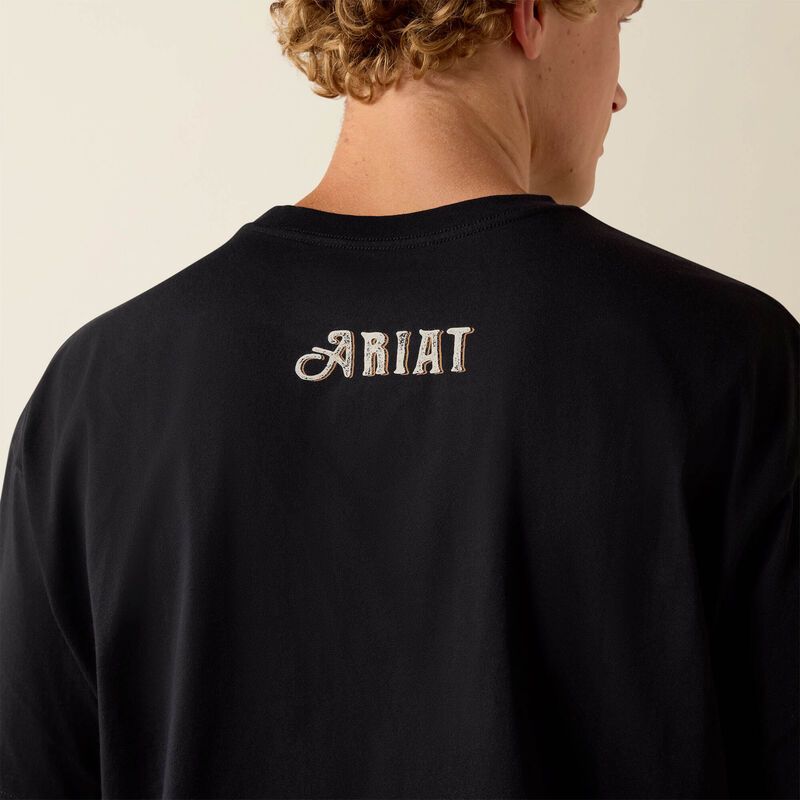Ariat Mens Wild Life Boxy Tee Washed Black