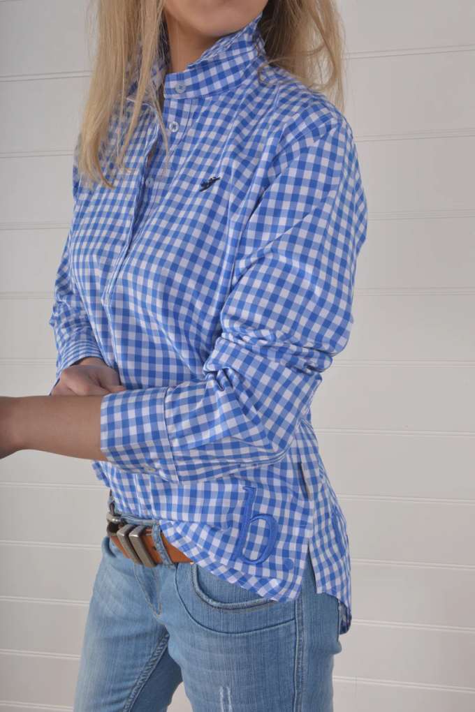 Bullrush Ladies Seascape Blair Gingham Check Shirt Cobalt