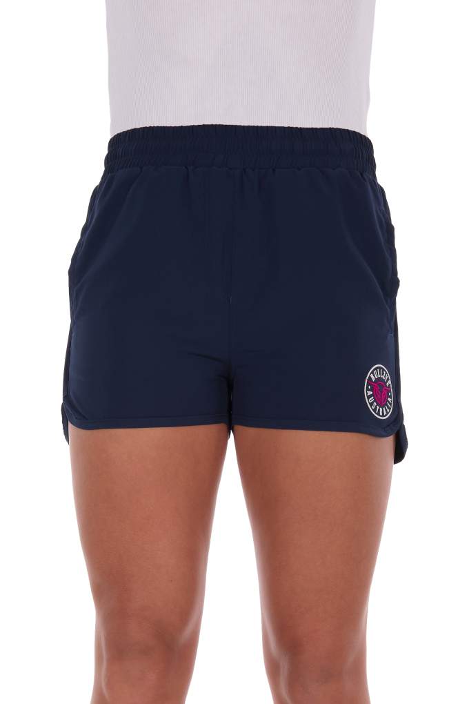 Bullzye Ladies Addie Sports Shorts Navy/Hot Pink