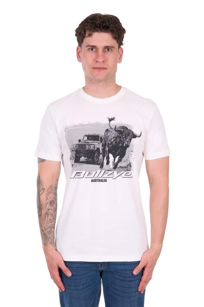 Bullzye Mens Banks Tee Off White
