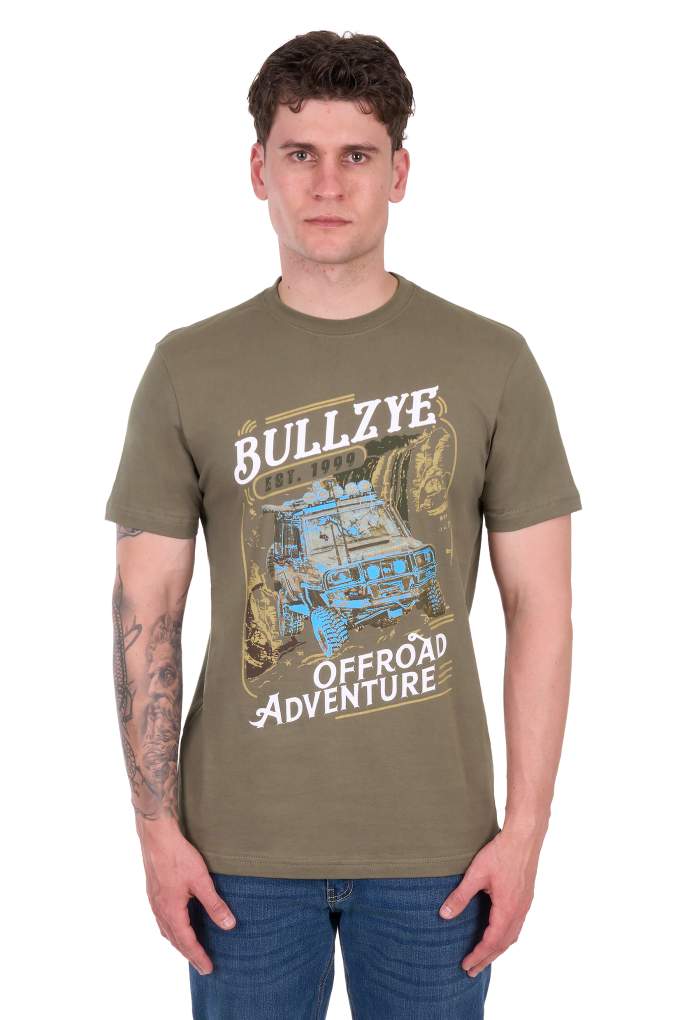 Bullzye Mens Carter Military Green Tee