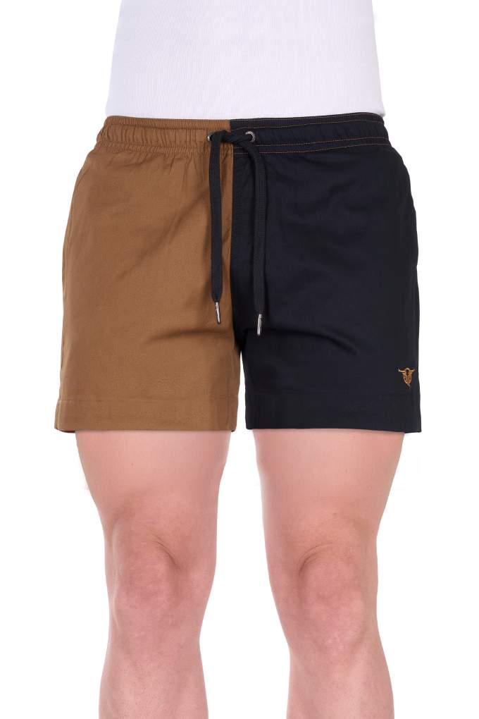 Bullzye Mens Walter Dark Tan/Black Shorts