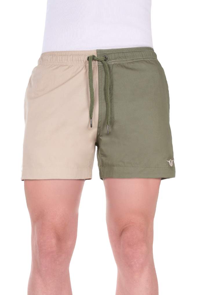 Bullzye Mens Walter Stone/Military Green Shorts