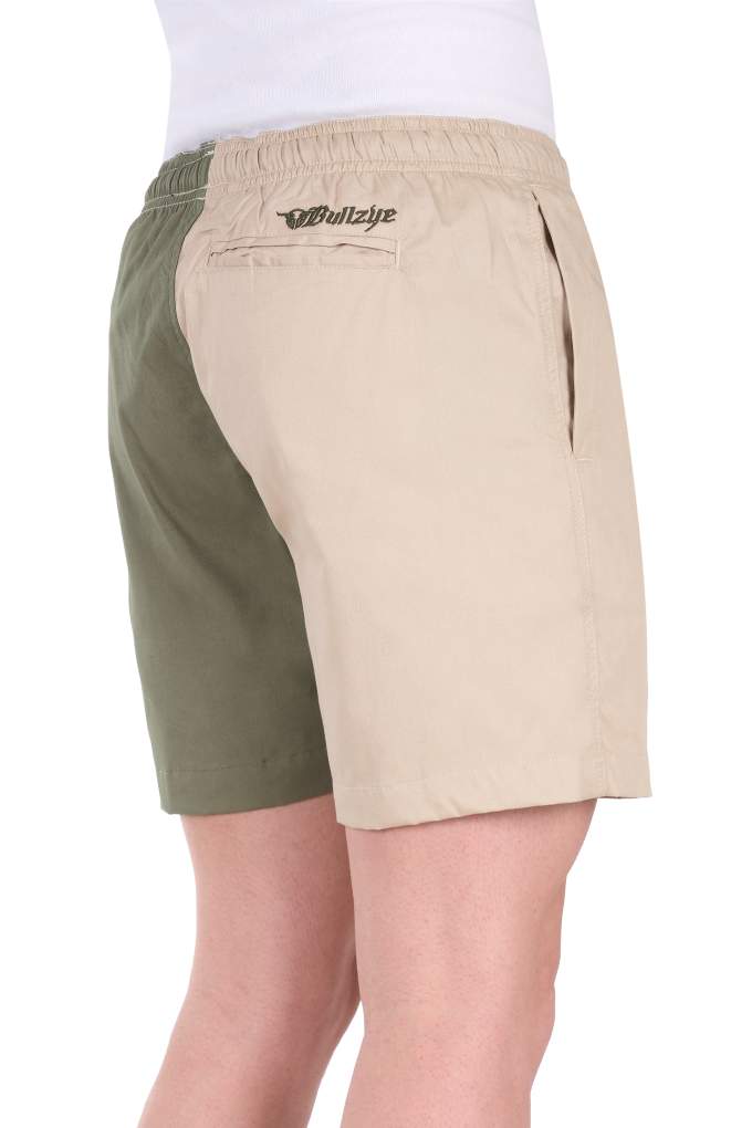 Bullzye Mens Walter Stone/Military Green Shorts