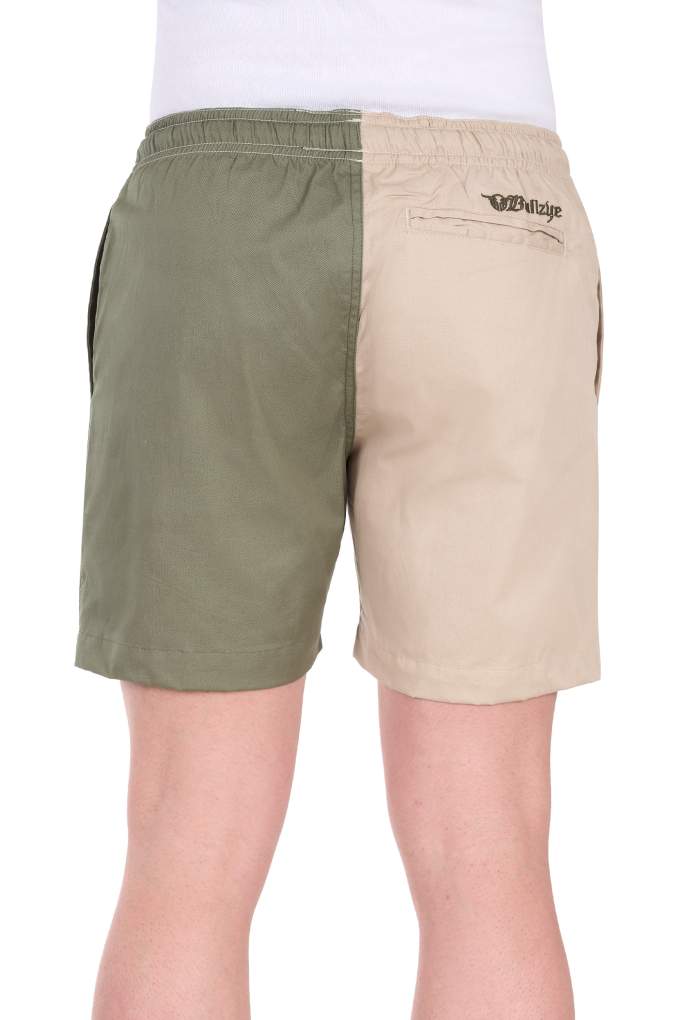 Bullzye Mens Walter Stone/Military Green Shorts