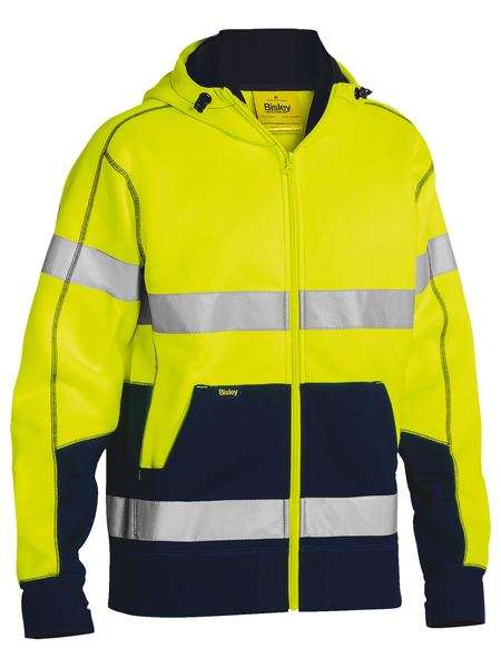 Bisley Unisex Taped Hi Vis Fleece Hoodie