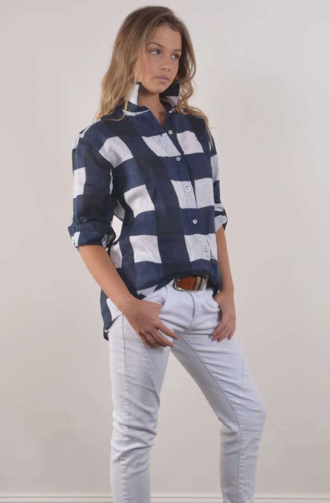 Bullrush Ladies Lightford Navy Check Shirt