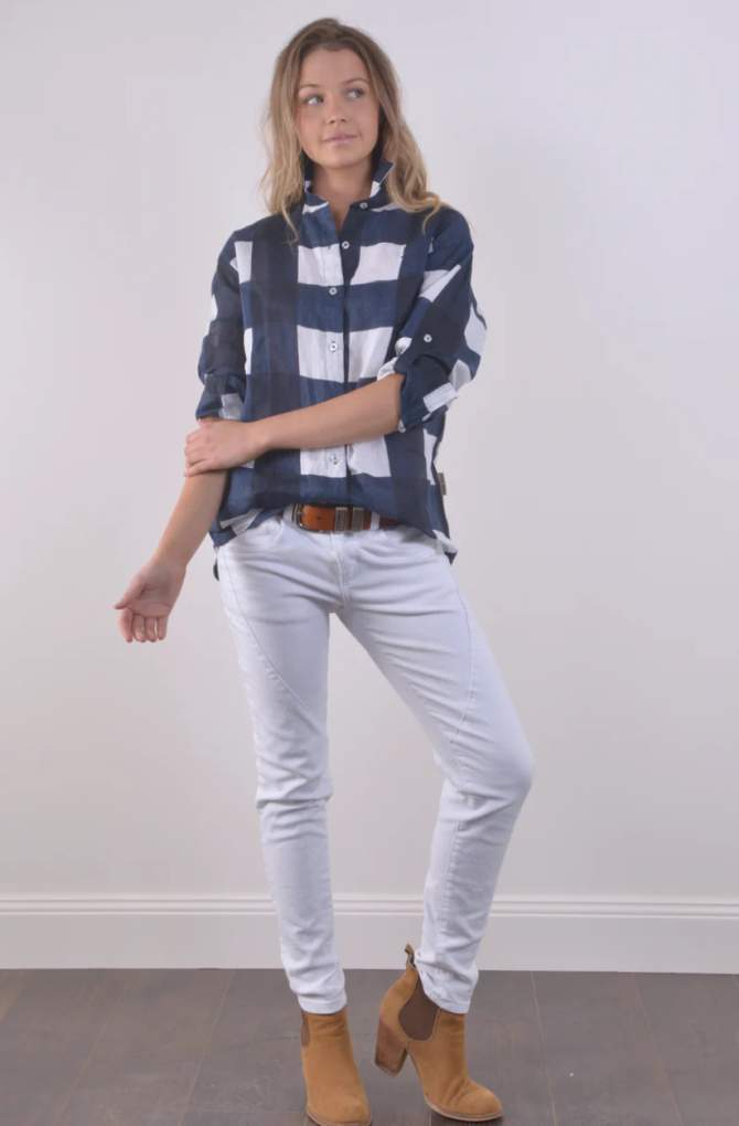 Bullrush Ladies Lightford Navy Check Shirt