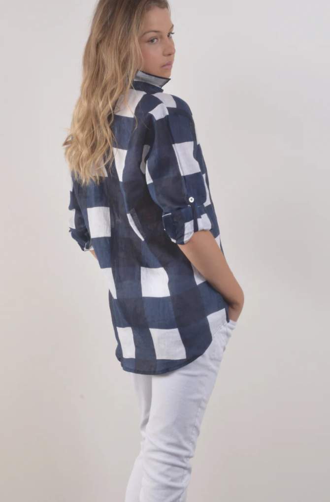 Bullrush Ladies Lightford Navy Check Shirt