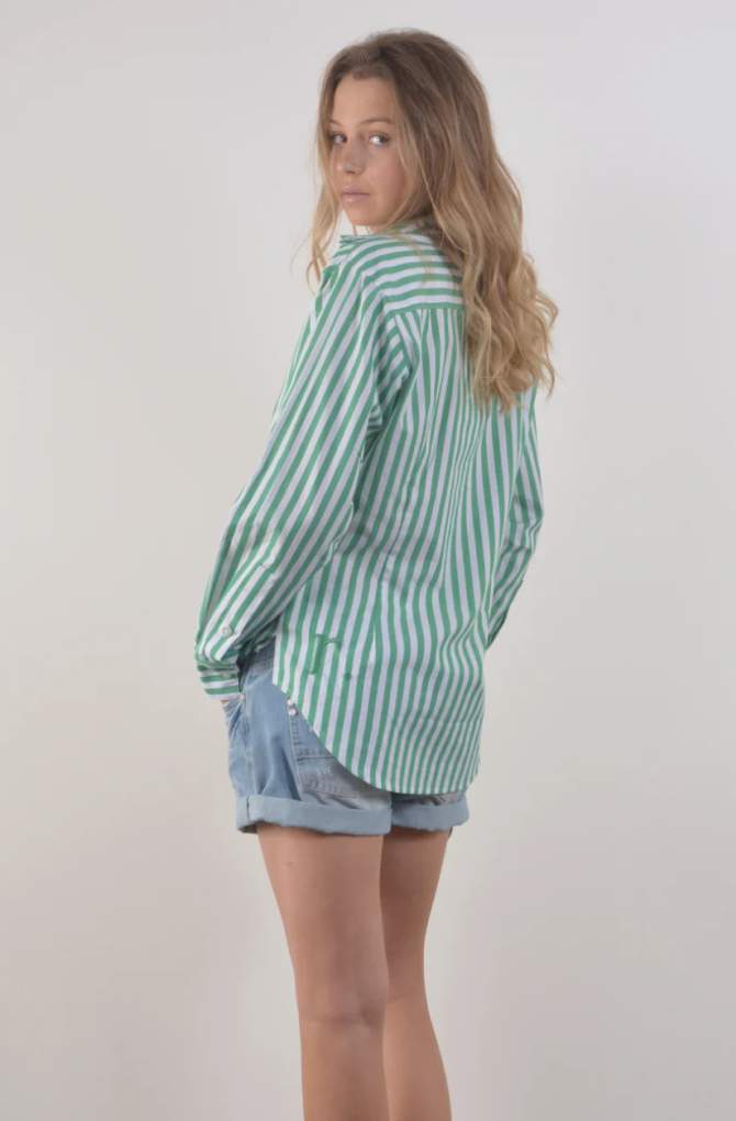 Bullrush Ladies Yunta Green Stripe Shirt