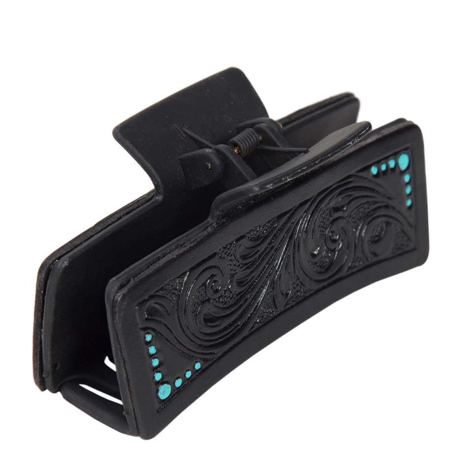Design Edge Tooled Leather Hairclip
