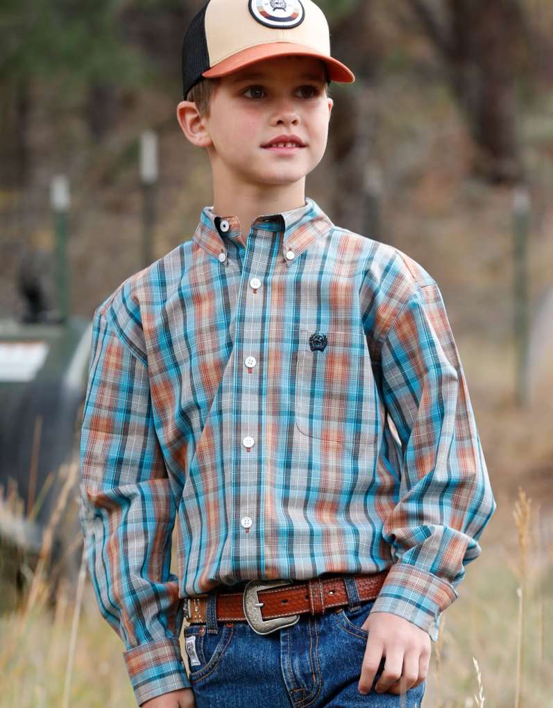 Cinch Boys Plaid Shirt MTW7060322