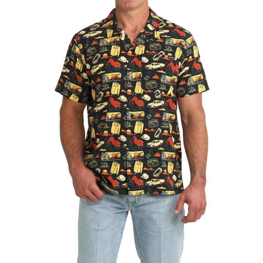 Cinch Mens Western Print MTW1401057 S/S Shirt