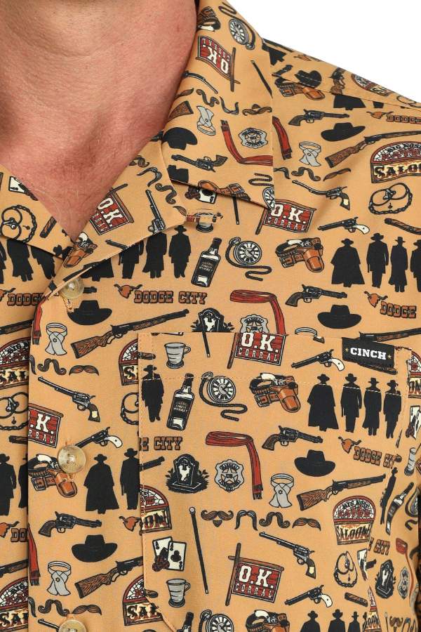 Cinch Mens Western Saloon MTW1401058 S/S Shirt