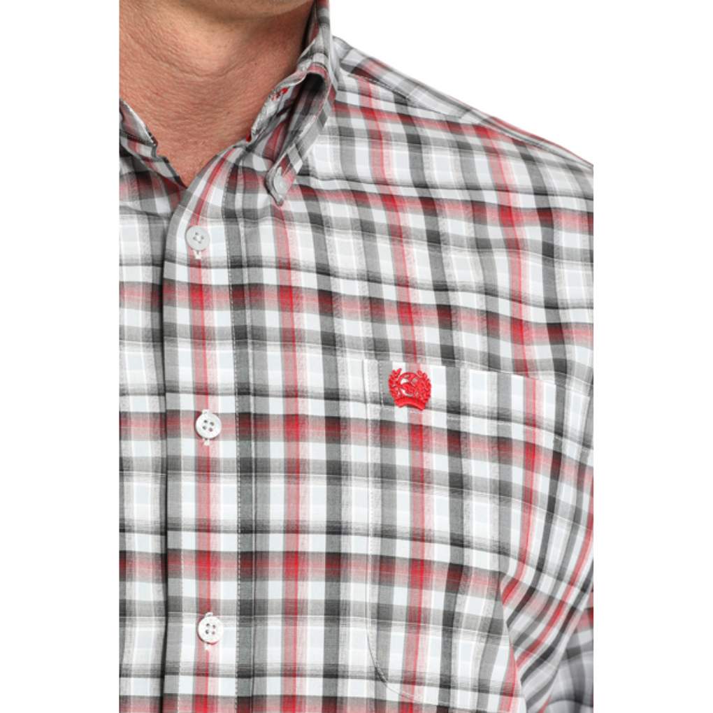 Cinch Mens Grey/Red Plaid MTW1105997 Shirt
