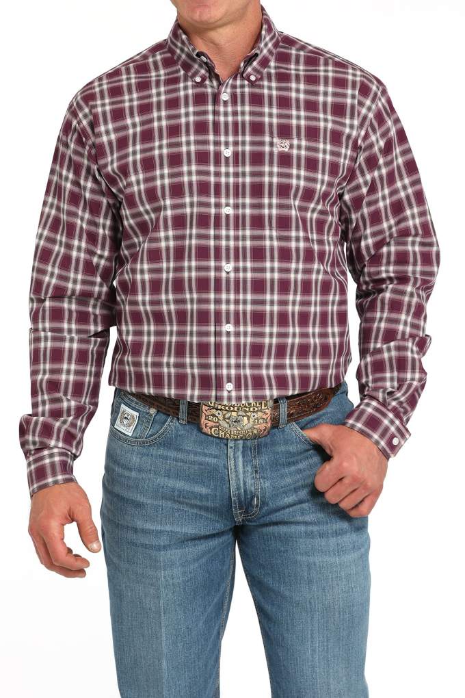 Cinch Mens Purple Plaid MTW1105921 Shirt