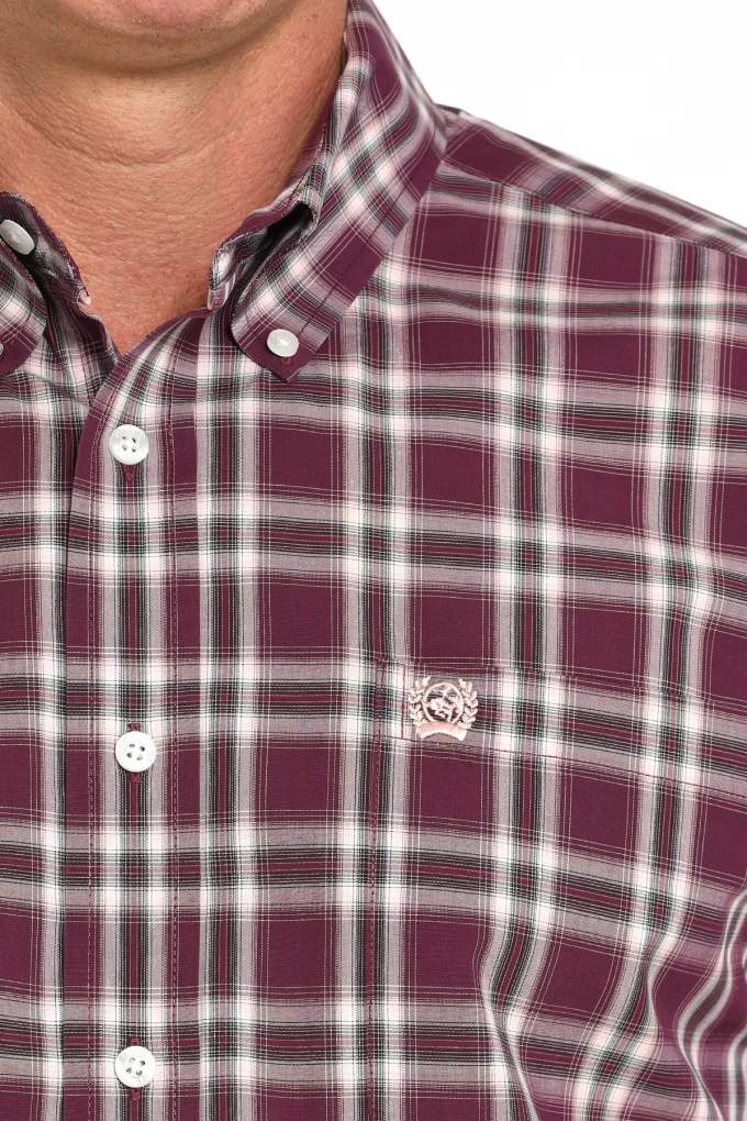 Cinch Mens Purple Plaid MTW1105921 Shirt