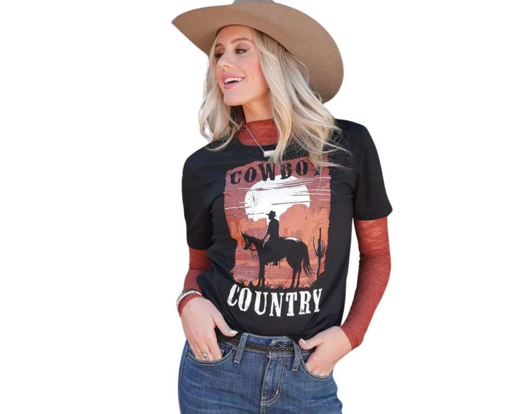 Cruel Girl Ladies Cowboy Country Tee