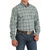 Cinch Mens Green Plaid MTW1105813 Shirt