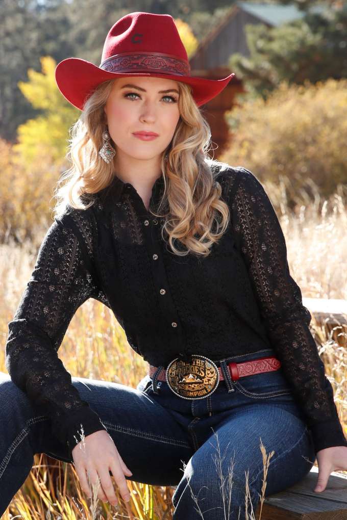 Cruel Girl Ladies Lace Western Shirt CTW7295008