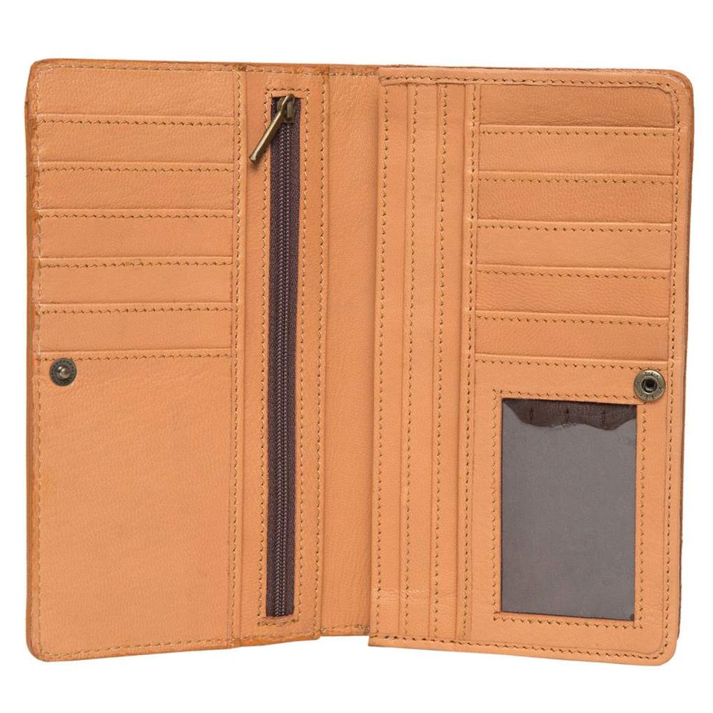 Design Edge Sandy Wallet Tan Tooled