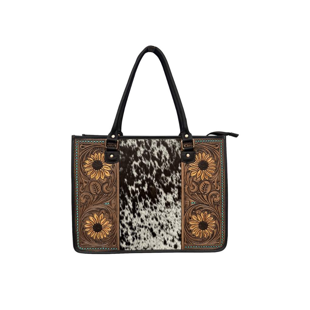 Design Edge Tabasco Large Tooled Bag Brown/white